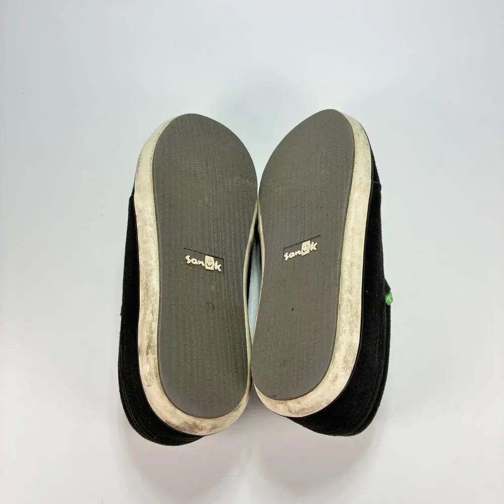 Sanuk TKO Black Canvas Casual Low Top Moc Toe Comfort Shoes 1089815 Mens Size 11